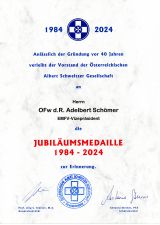 Albert Schweitzer Jubilumsmedaille